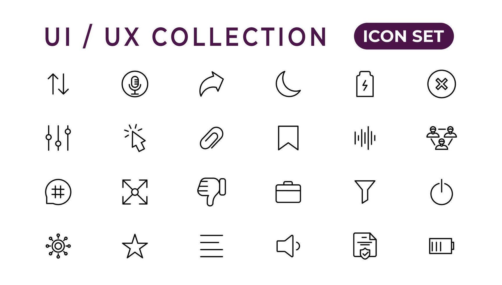 Mega einstellen von ui ux Symbol Satz, Benutzer Schnittstelle Iconset Sammlung.set von dünn Linie Netz Symbol Satz, einfach Gliederung Symbole Sammlung, Pixel perfekt Symbole, einfach Vektor Illustration.