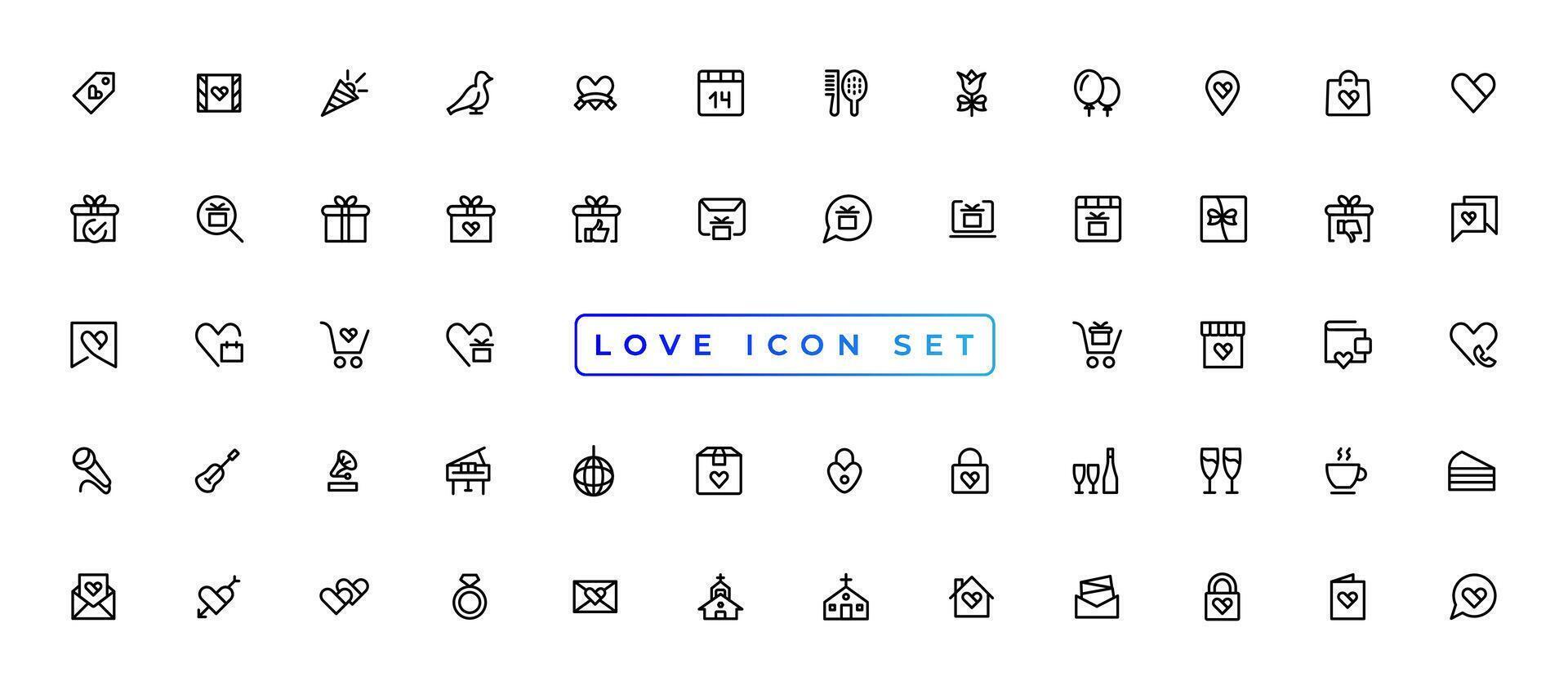 hjärta vektor ikoner. uppsättning av hjärtslag ikon på isolerat bakgrund. symbol kardiogram hjärta logotyp i linjär stil