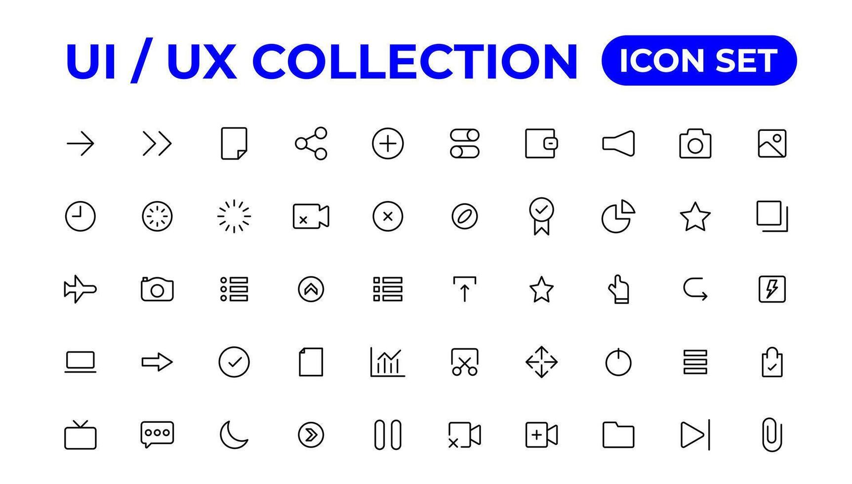 ui ux Symbol Satz, Benutzer Schnittstelle Iconset Sammlung. vektor