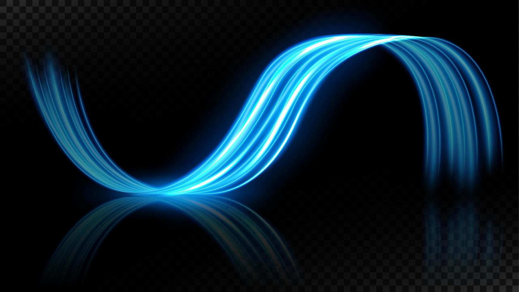 abstrakt blå vågig linje av ljus med en bakgrund, isolerat och lätt till redigera, vektor illustration