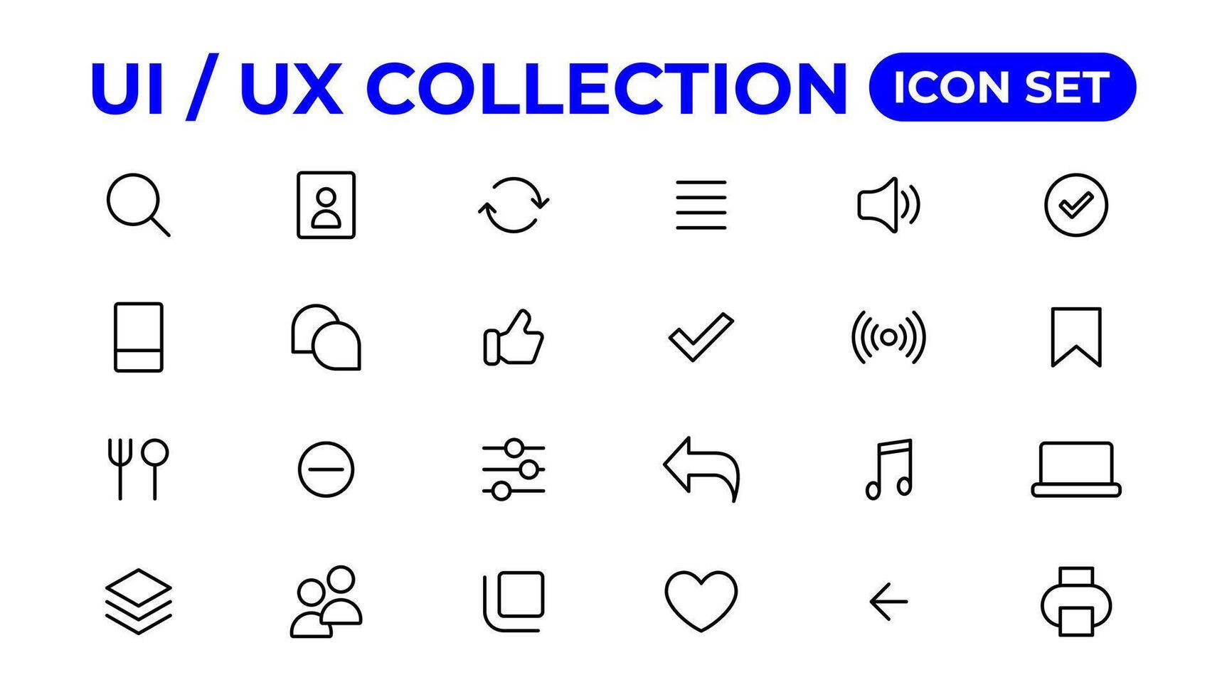 ui ux ikon uppsättning, användare gränssnitt iconset samling. vektor