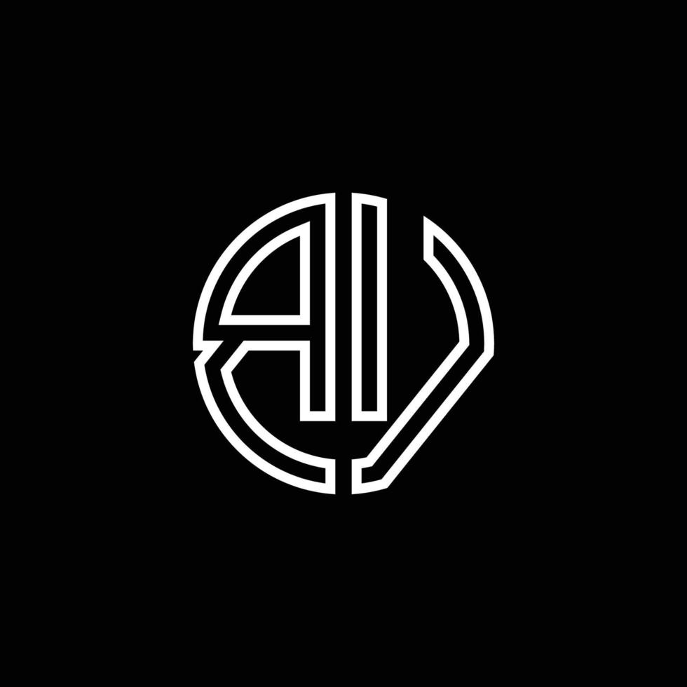 bv Monogramm Logo Kreis Band Stil Umriss Designvorlage vektor