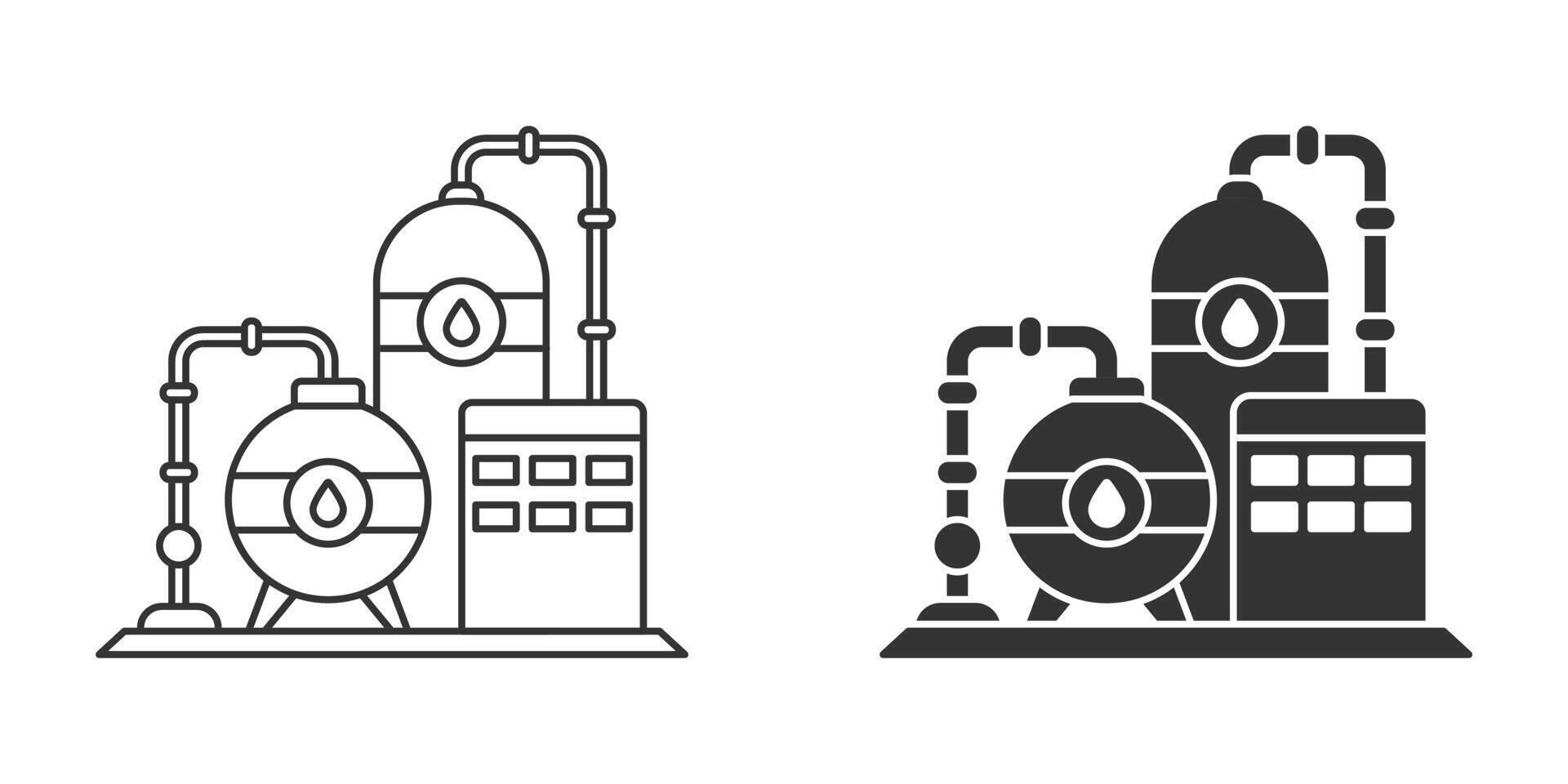 Raffinerie Symbol isoliert auf ein Weiß Hintergrund. vektor