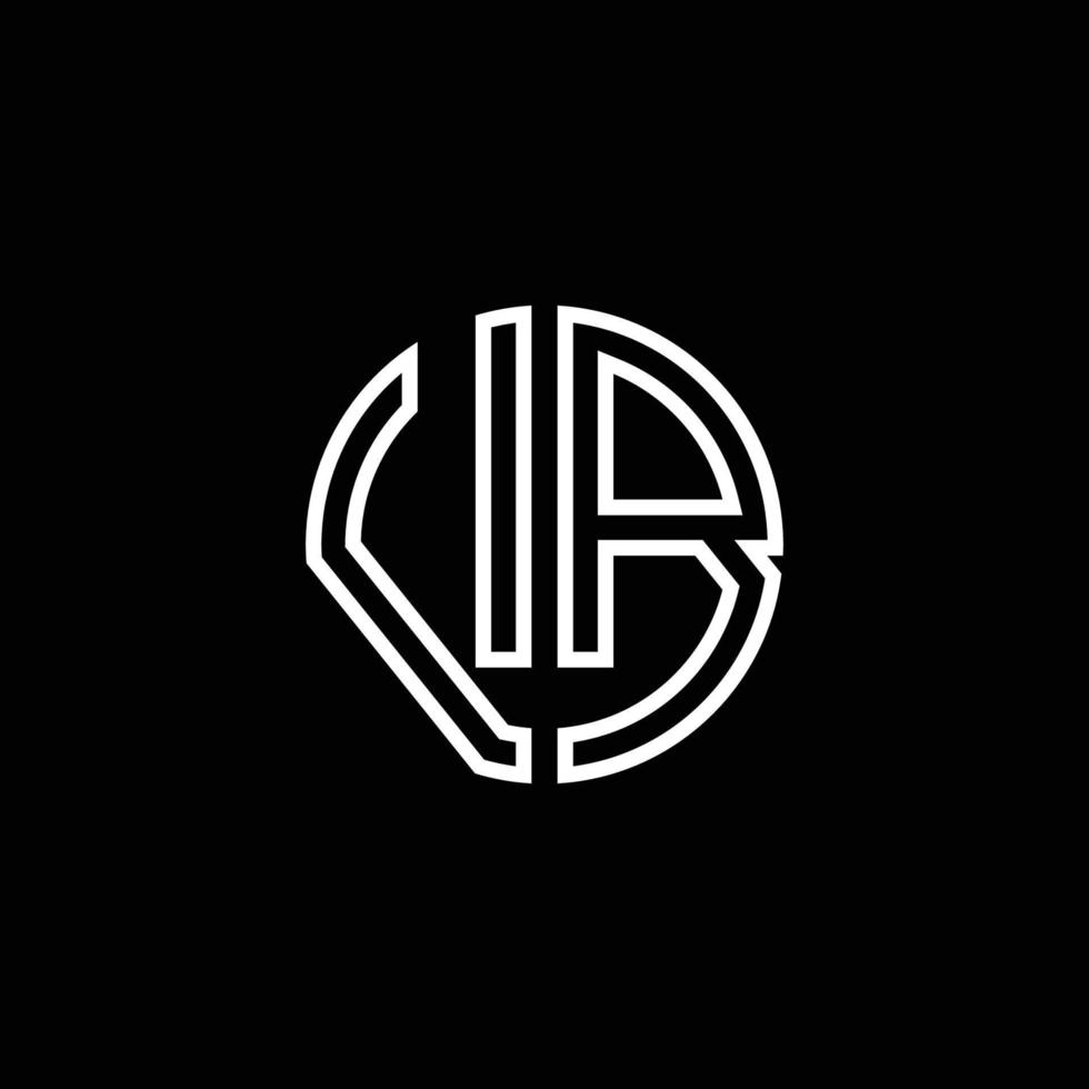 vb-Monogramm-Logo-Kreis-Band-Stil-Umriss-Design-Vorlage vektor