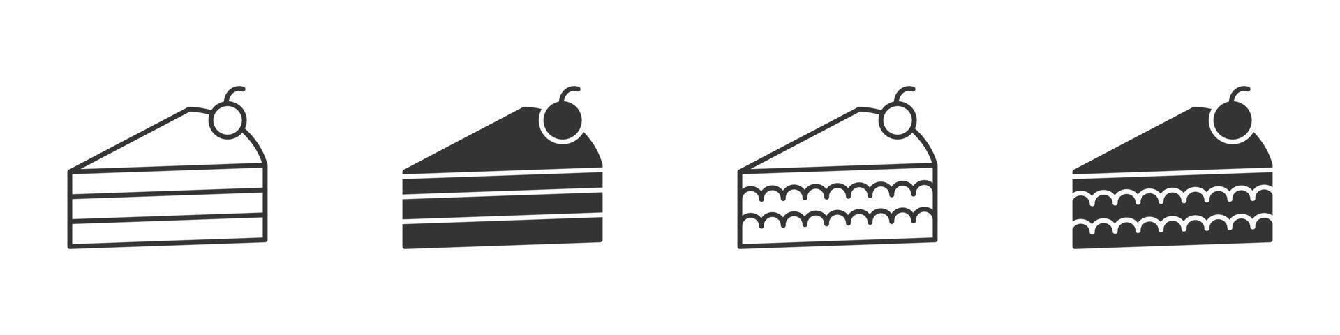 Stück von Kuchen Symbol. Vektor Illustration.