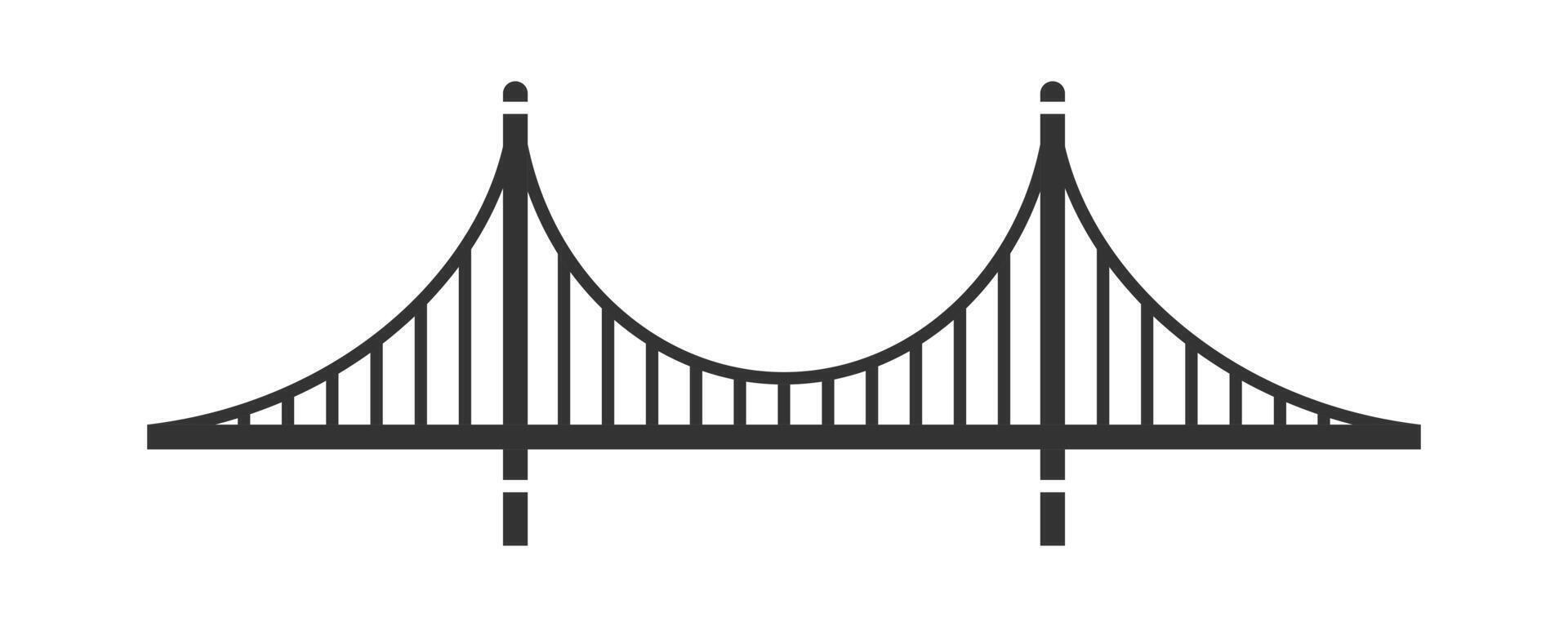 Suspension Brücke Symbol. Vektor Illustration.