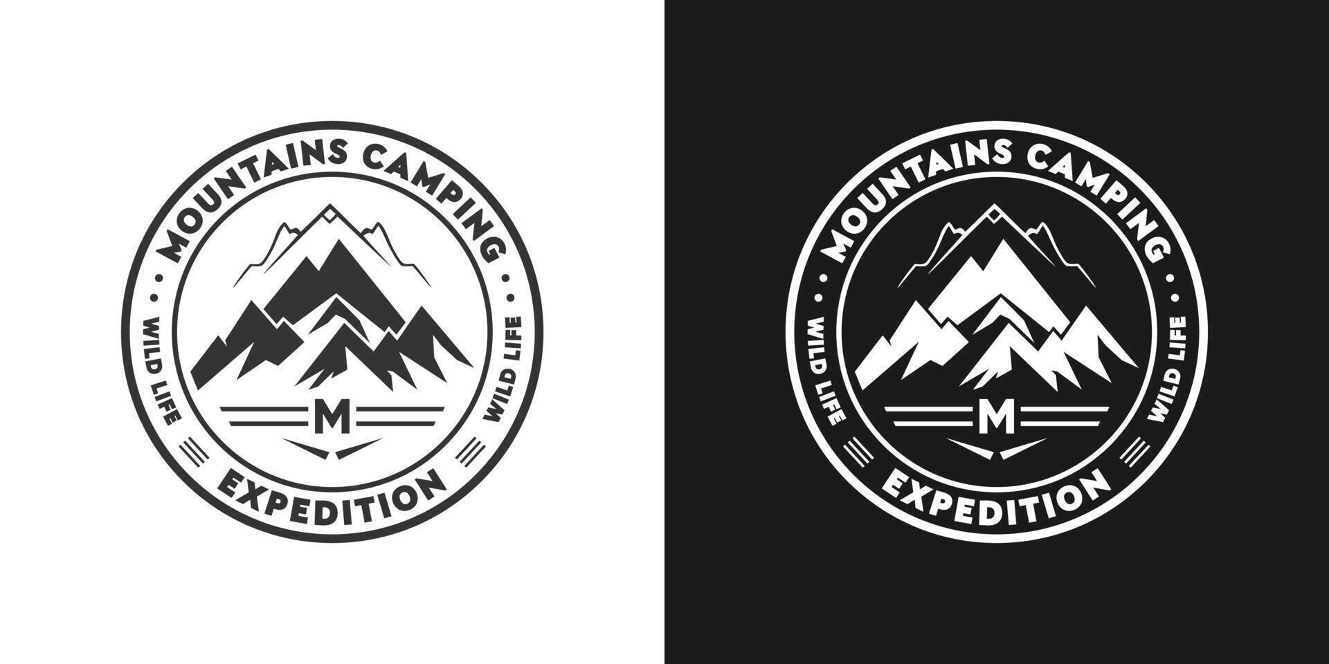 Berge Camping Symbol. Vektor Illustration.