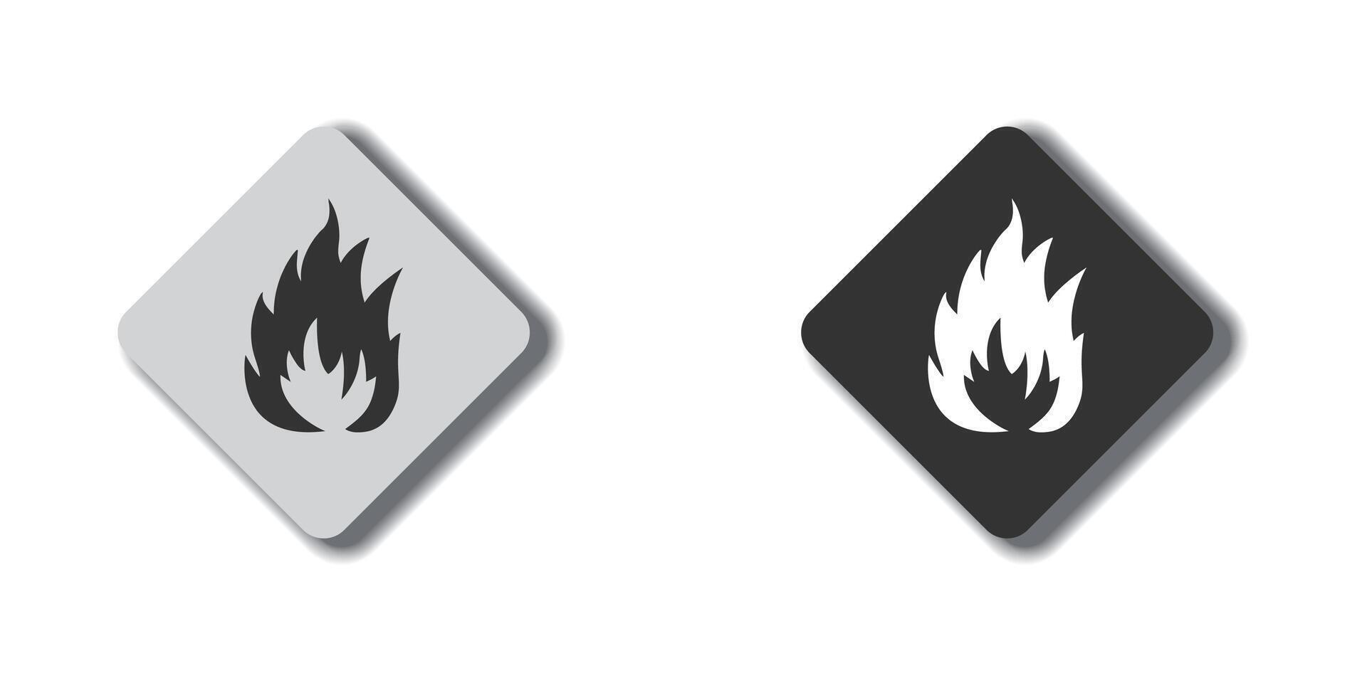 brand tecken. flamma ikon. platt vektor illustration.