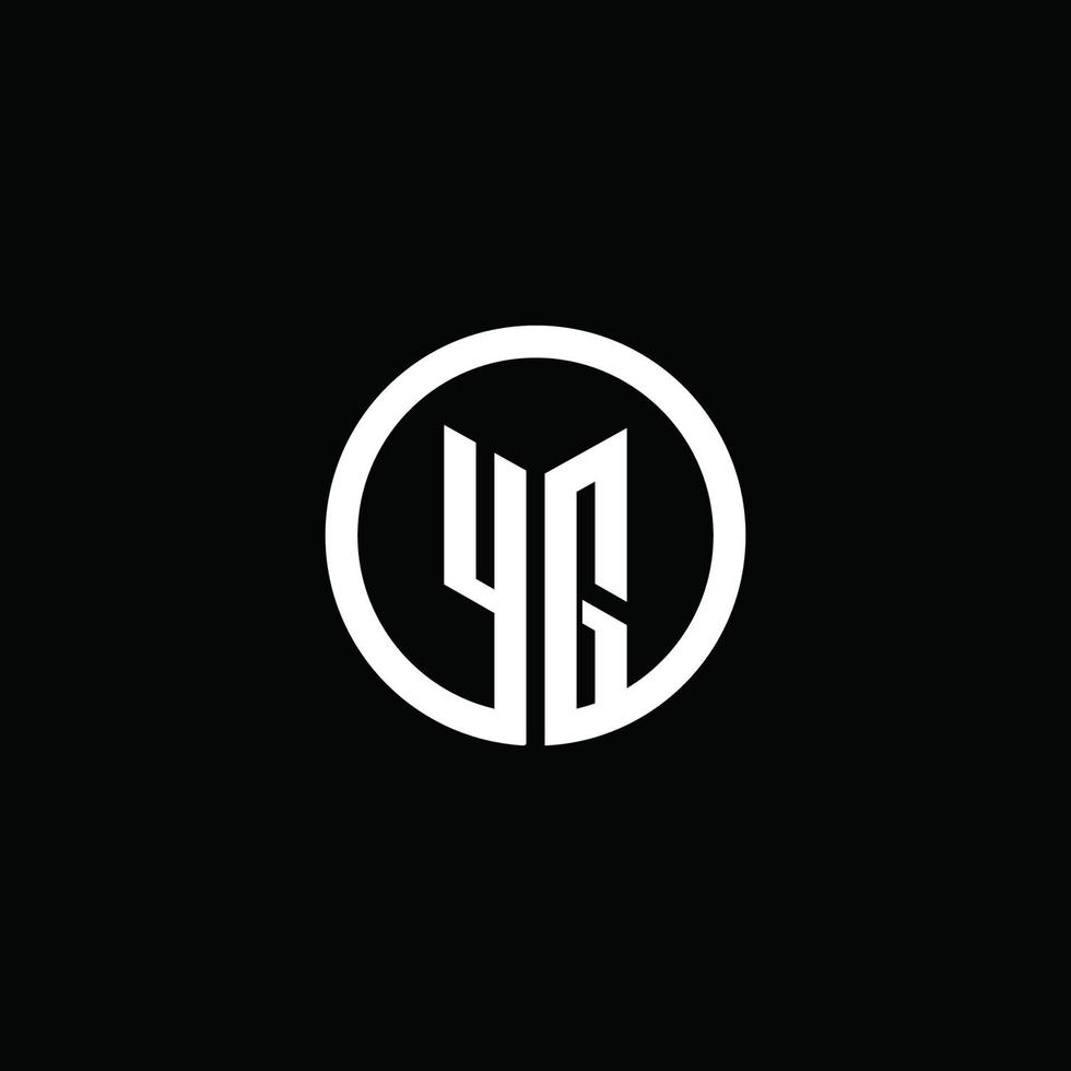 yg-Monogramm-Logo isoliert mit einem rotierenden Kreis vektor