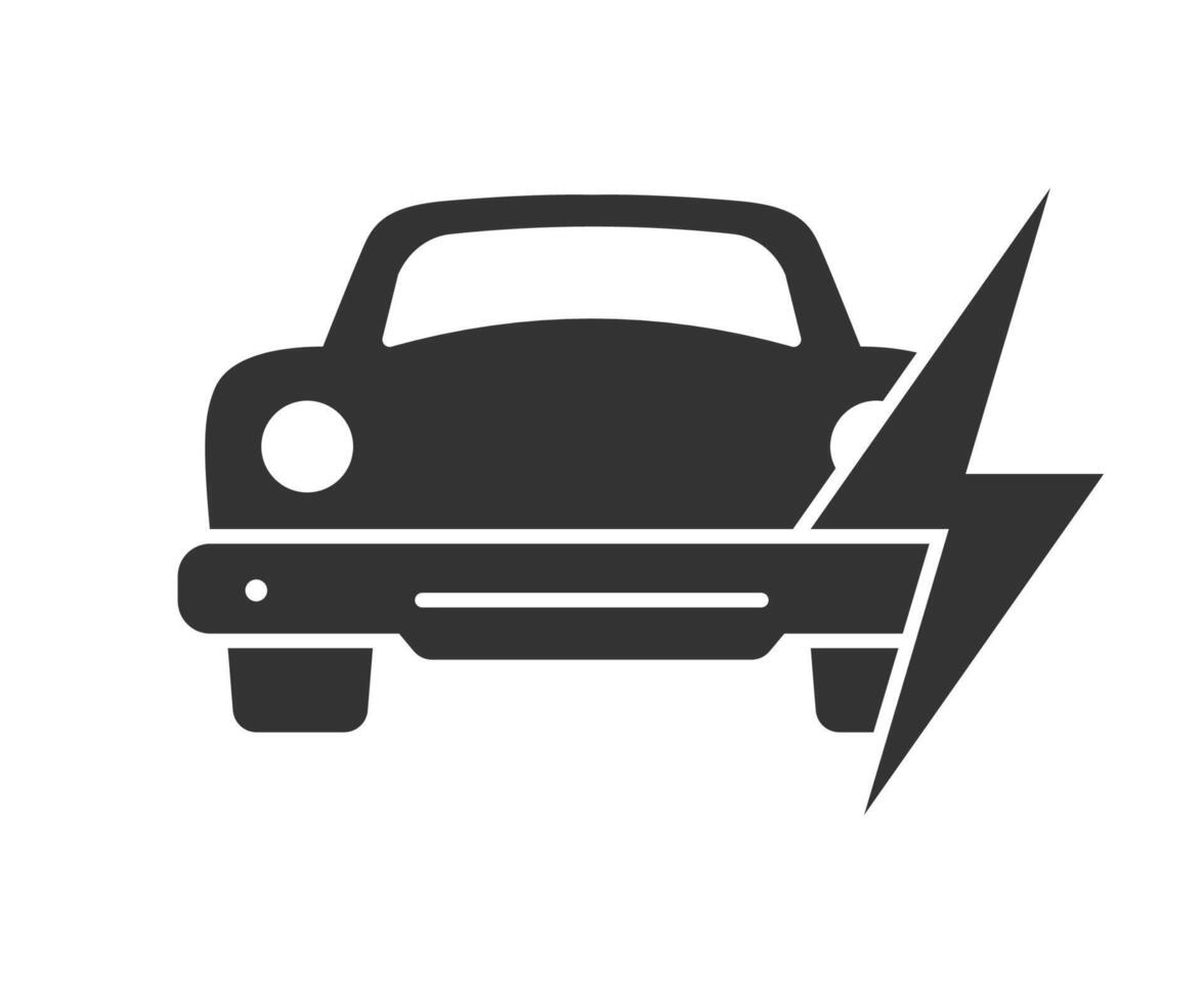 bil electic skada ikon. bil låg batteri symbol. vektor illustration.