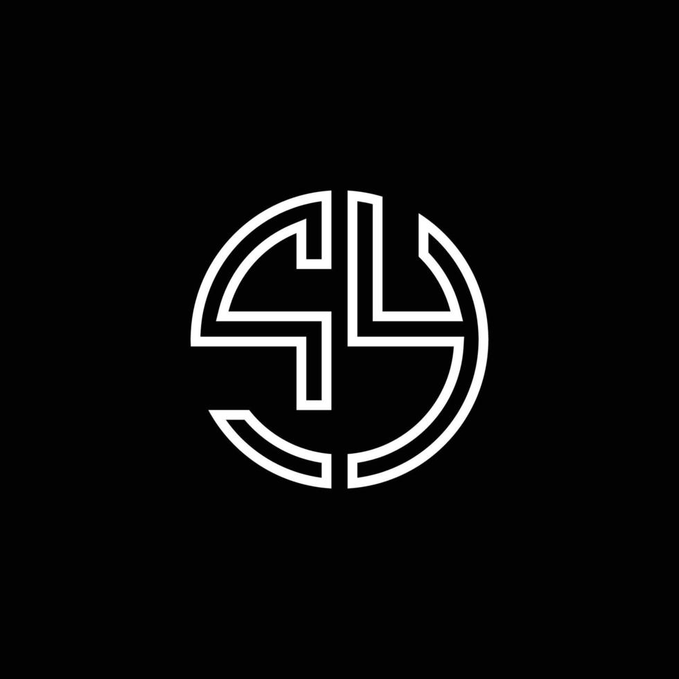 sy-Monogramm-Logo-Kreisband-Stil-Umriss-Design-Vorlage vektor