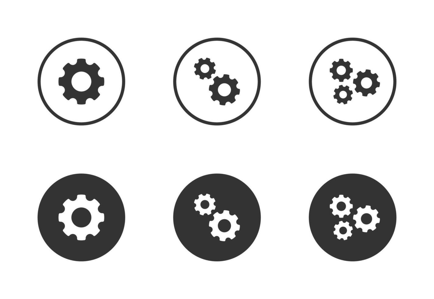 Ausrüstung Symbol Satz. die Einstellungen Symbol. Vektor Illustration.