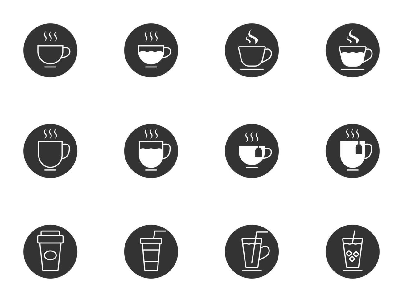 uppsättning av kaffe och te relaterad ikoner. kaffe kopp. varm te. vektor illustration.