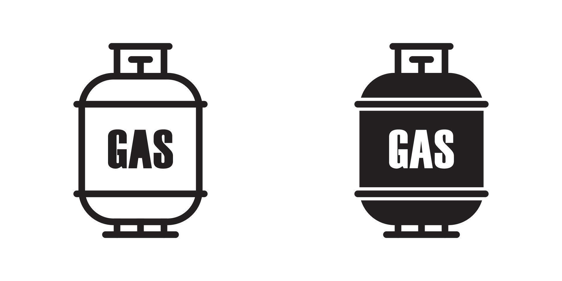 Gas Zylinder Symbol. Gas Ballon Symbol. Vektor Illustration.