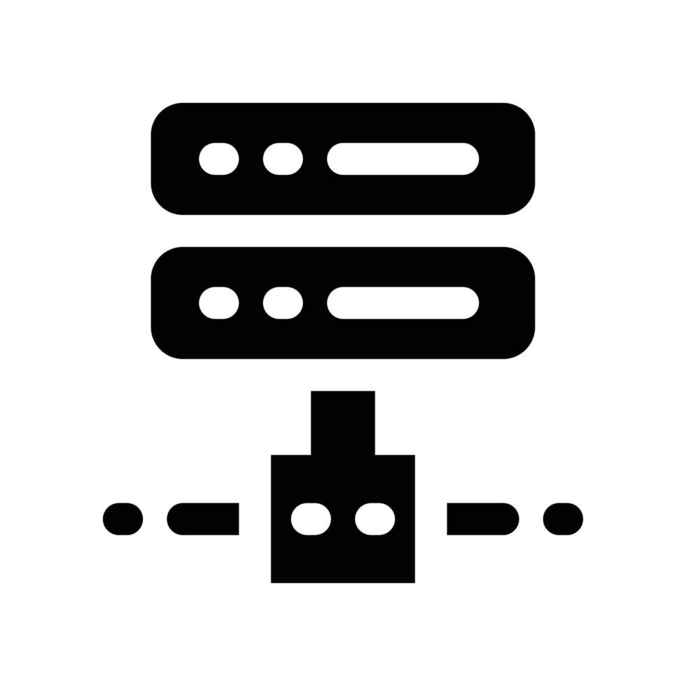 Server Symbol. Vektor Glyphe Symbol zum Ihre Webseite, Handy, Mobiltelefon, Präsentation, und Logo Design.