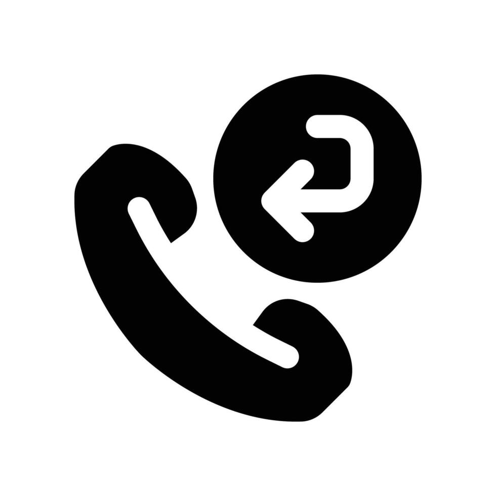 Anruf zurück Symbol. Vektor Glyphe Symbol zum Ihre Webseite, Handy, Mobiltelefon, Präsentation, und Logo Design.