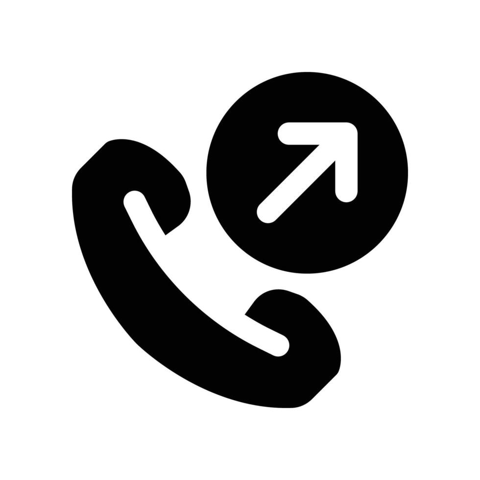 Ausgang Anruf Symbol. Vektor Glyphe Symbol zum Ihre Webseite, Handy, Mobiltelefon, Präsentation, und Logo Design.