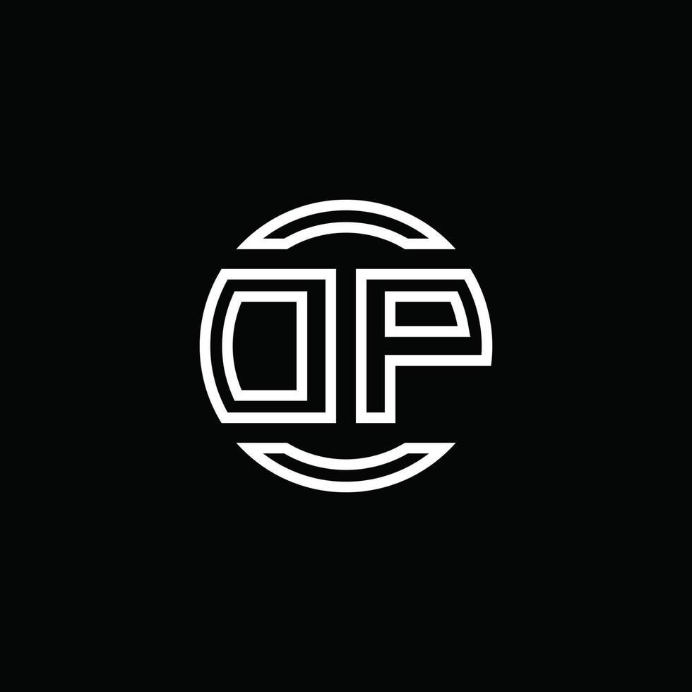 dp-Logo-Monogramm mit negativem Raumkreis abgerundete Designvorlage vektor