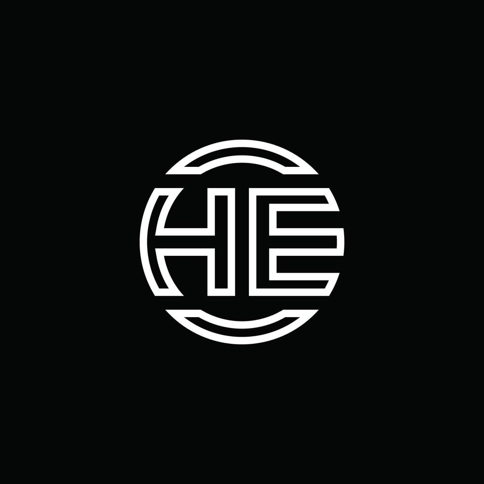 Das Logo-Monogramm mit negativem Raumkreis abgerundete Designvorlage vektor