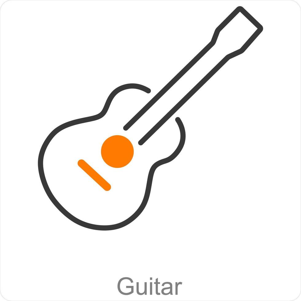 Gitarre und Musik- Symbol Konzept vektor