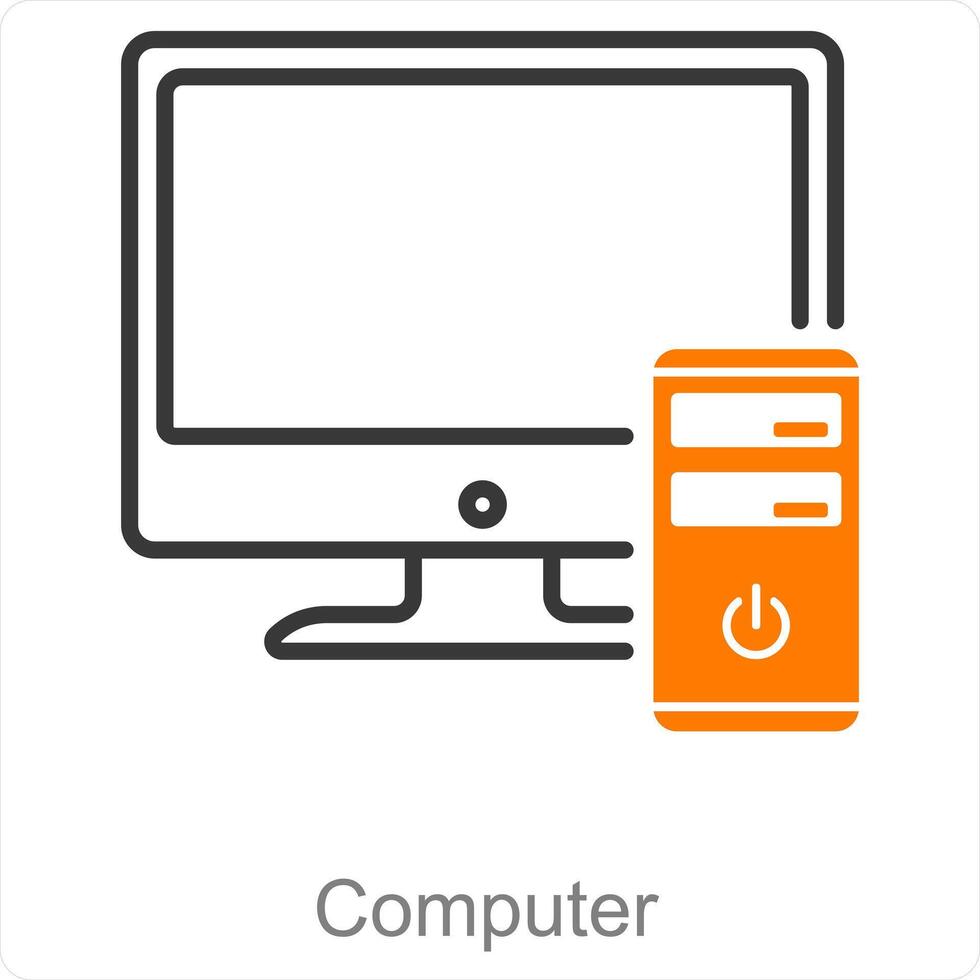 dator och bärbar dator ikon begrepp vektor