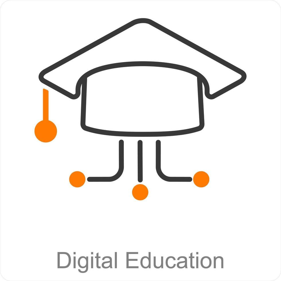 digital utbildning och inlärning ikon begrepp vektor