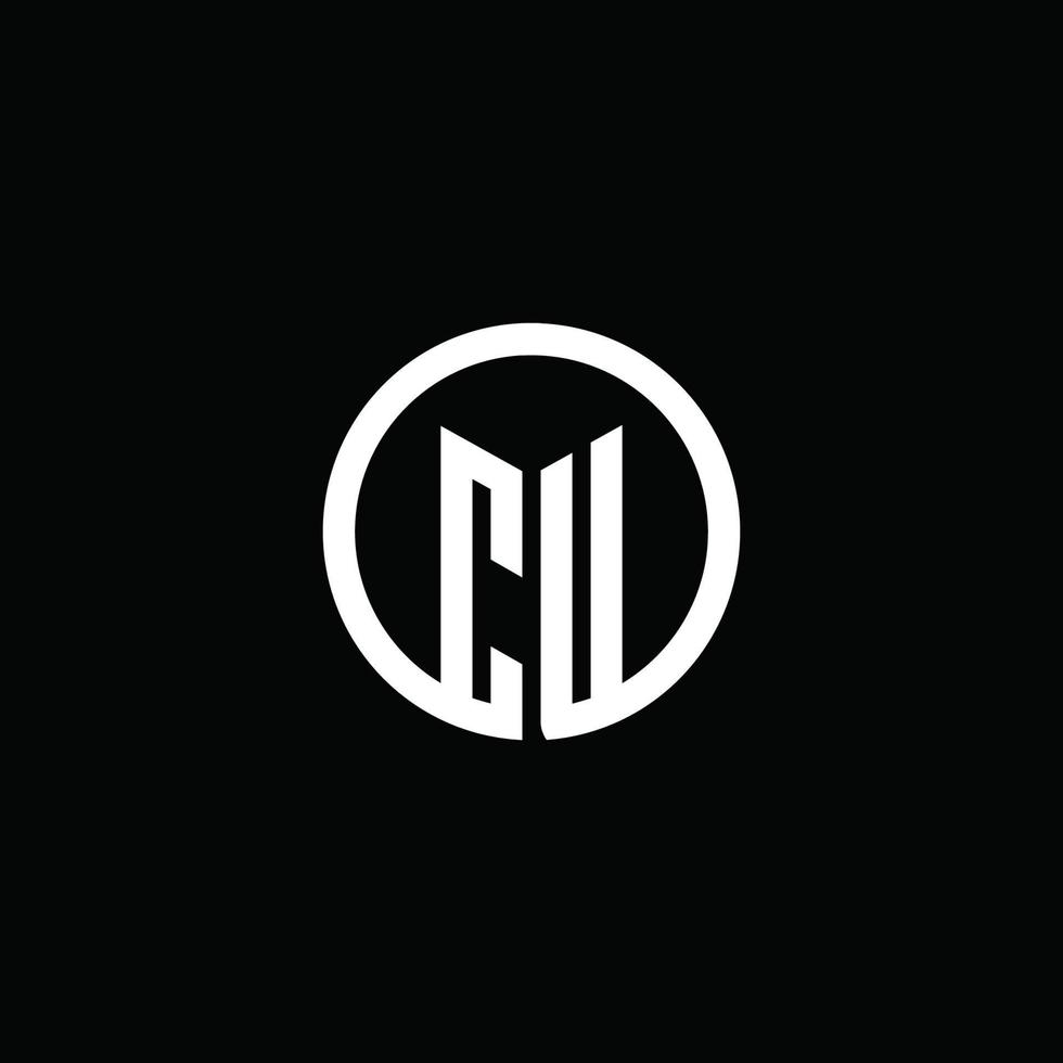 cu monogram logotyp isolerad med en roterande cirkel vektor