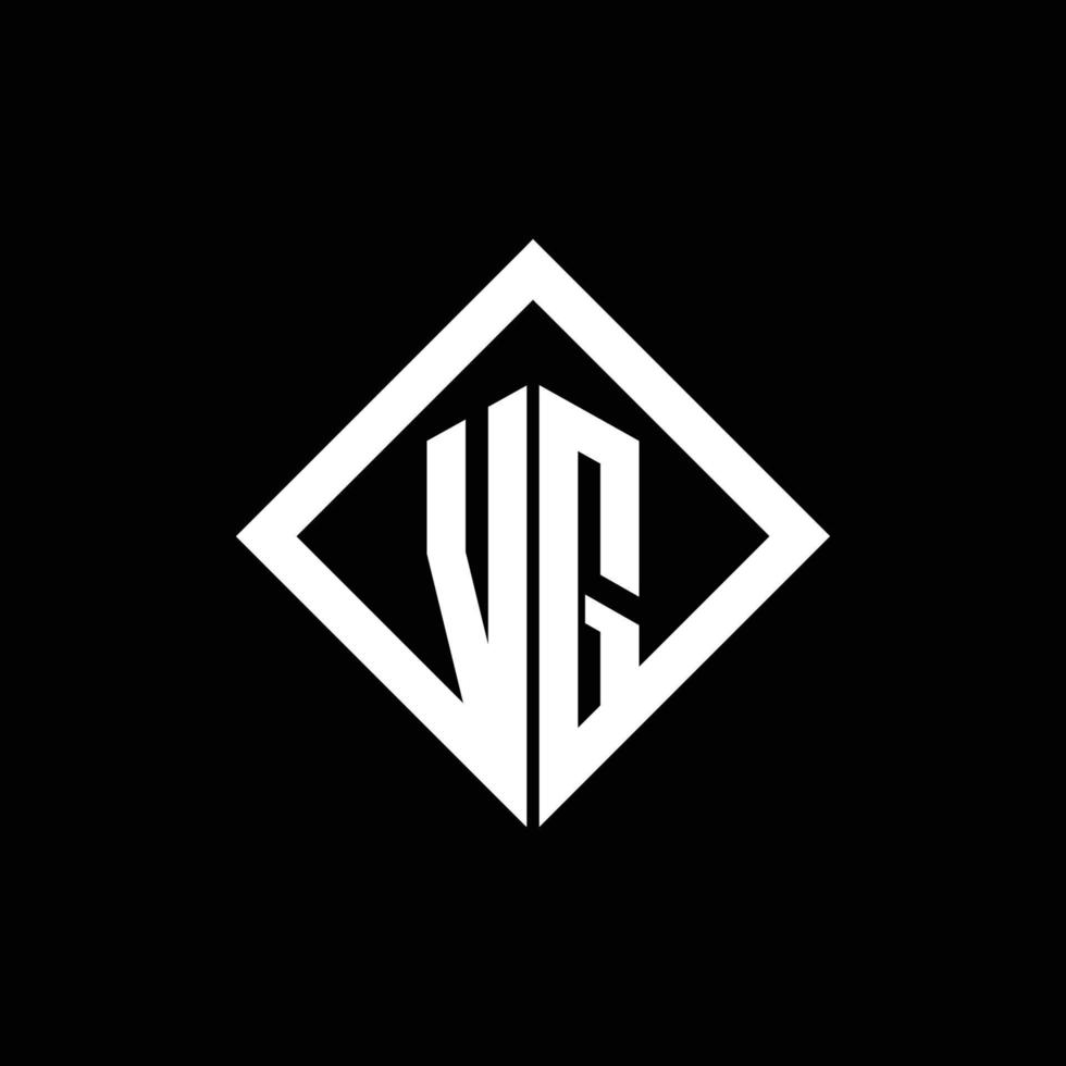 vg logotyp monogram med fyrkantig roterande stil designmall vektor