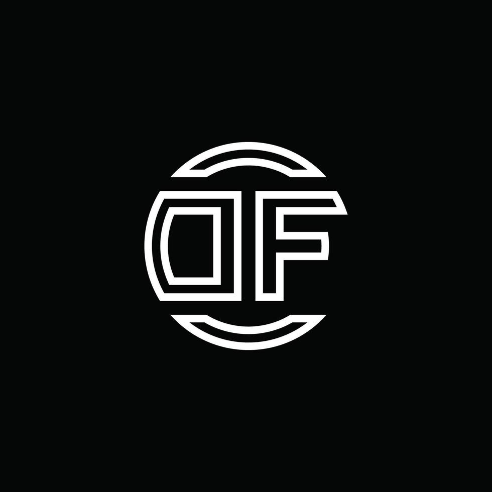 df-Logo-Monogramm mit negativem Raumkreis abgerundete Designvorlage vektor