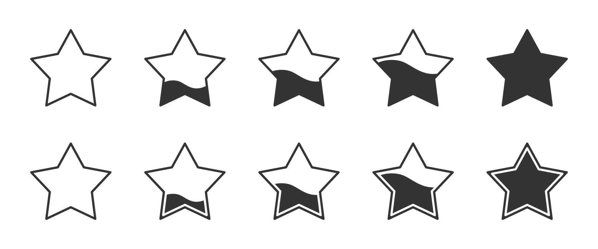 Star Symbole Satz. Vektor Illustration.