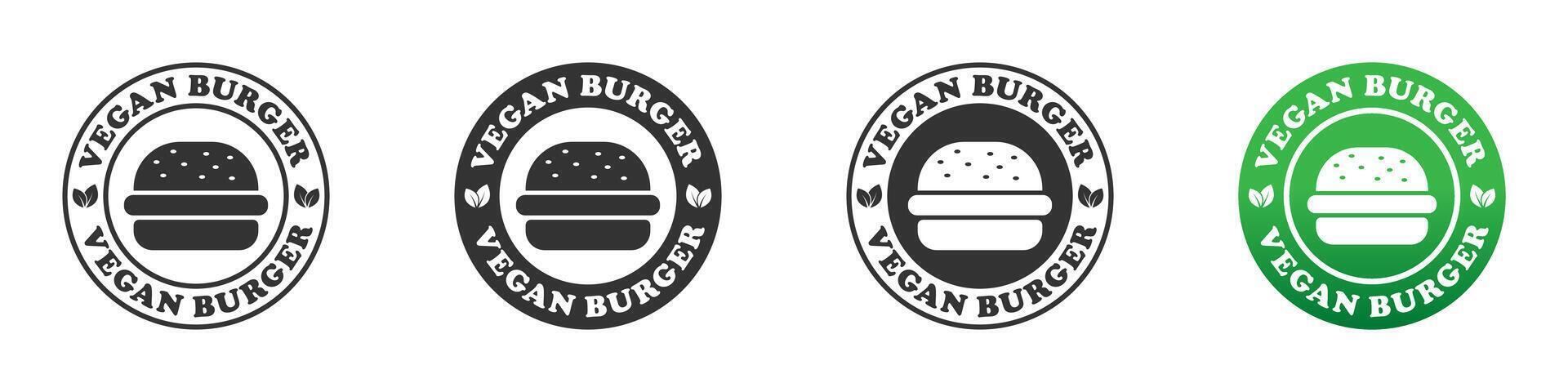 vegan burger ikon uppsättning. vektor illustration.