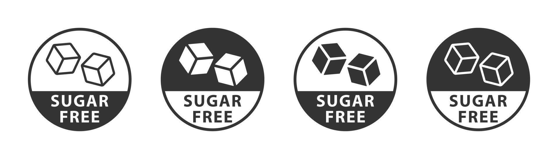 socker fri logotyp eller bricka mall. lämplig för mat produkt. vektor illustration.