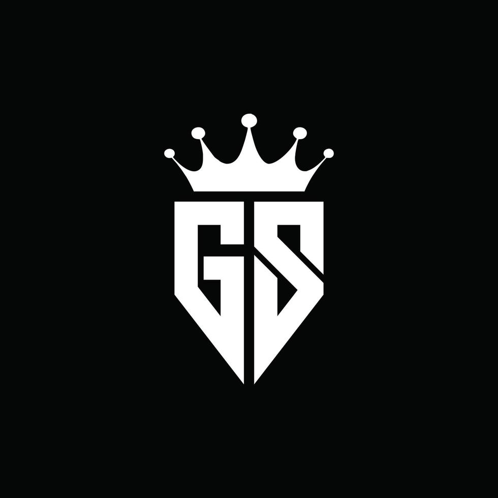 gs logotyp monogram emblem stil med krona form designmall vektor