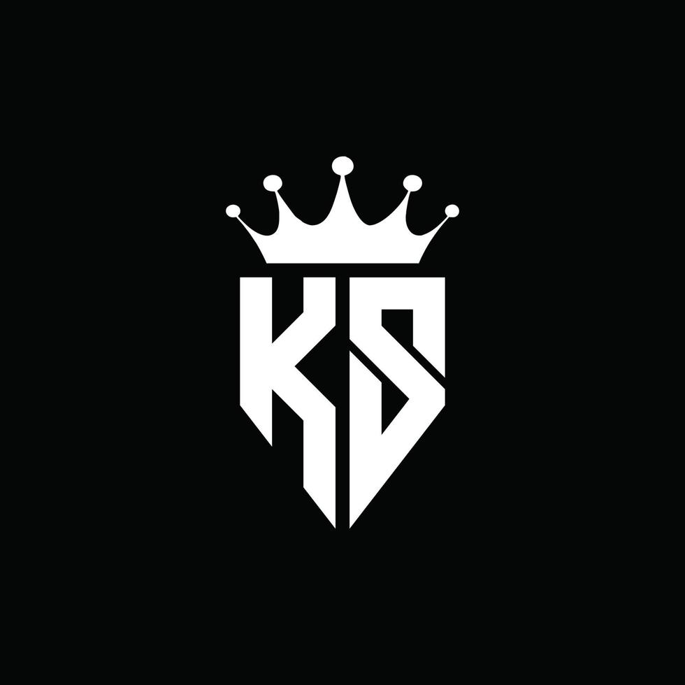 ks logotyp monogram emblem stil med krona form designmall vektor