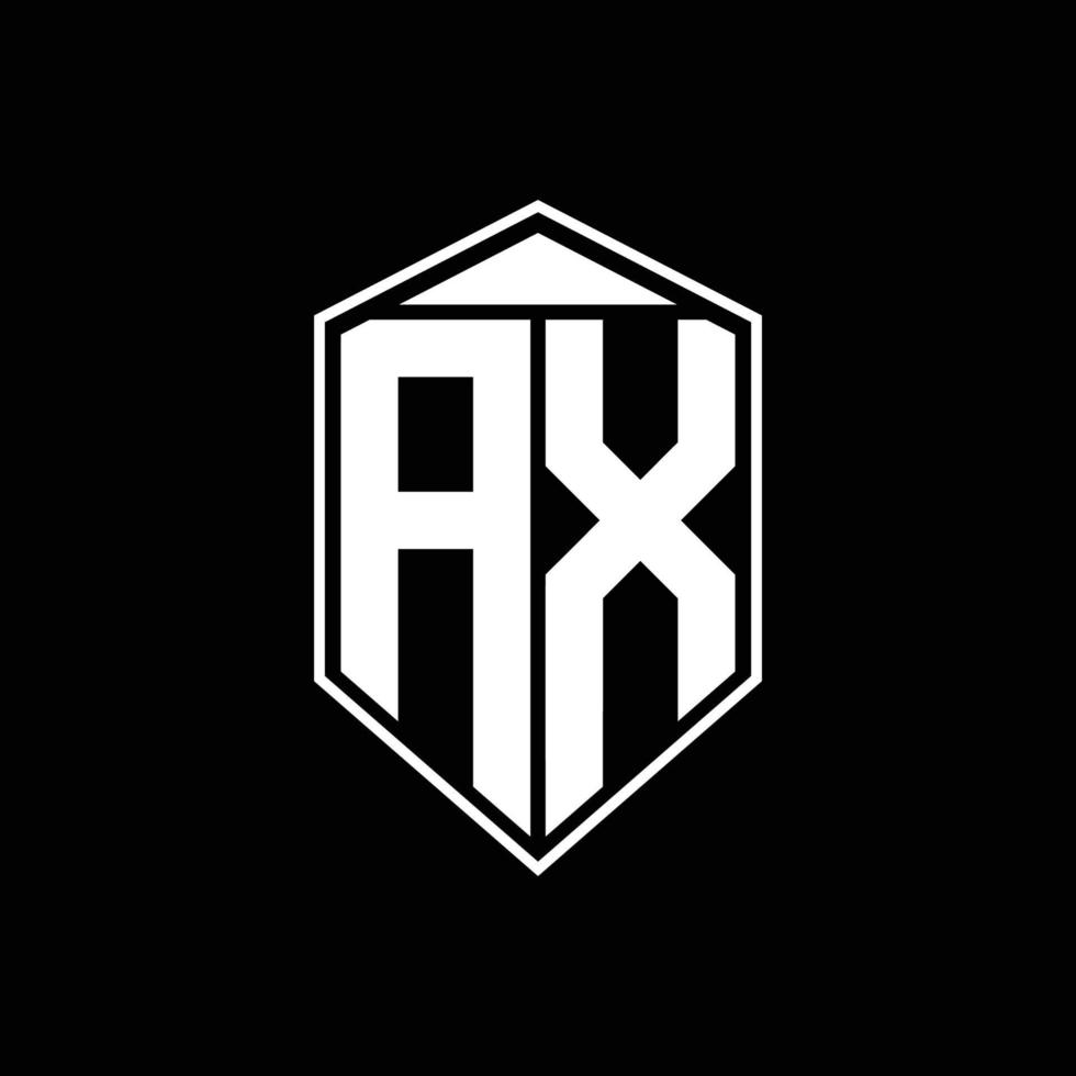 Axt-Logo-Monogramm mit Emblemform-Kombinationstringle auf der oberen Designvorlage vektor