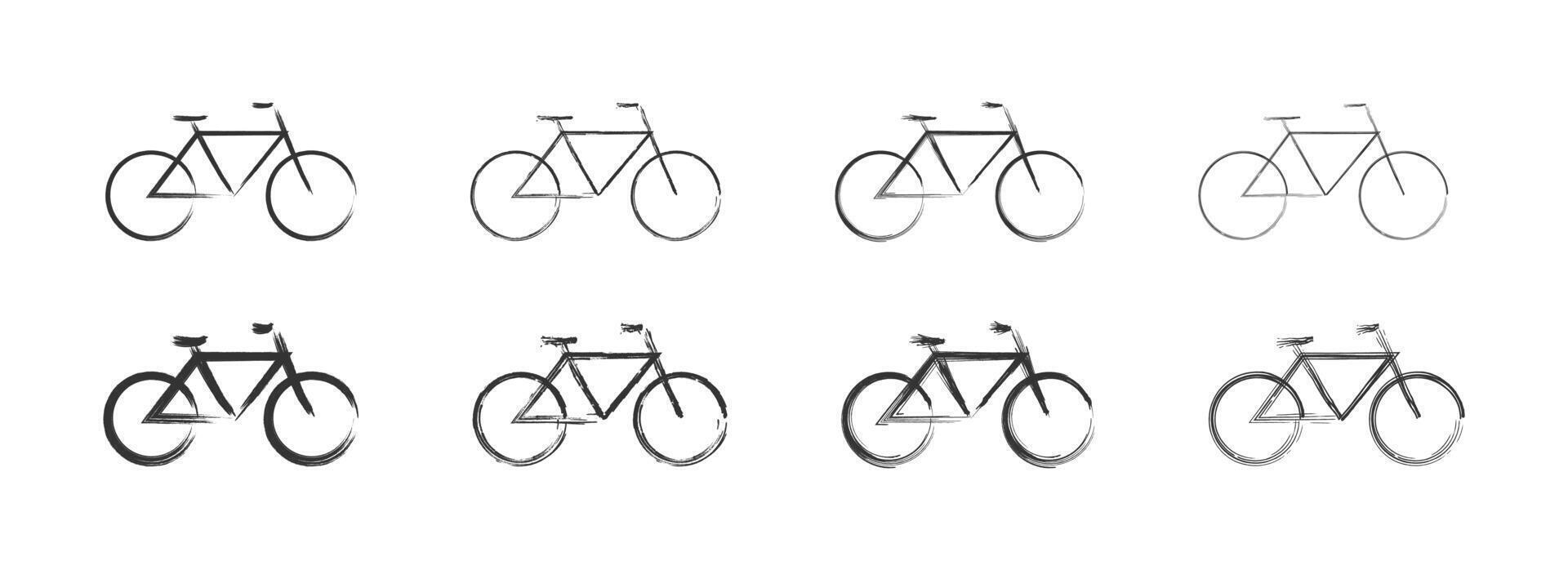 ein Hand gezeichnet Fahrrad Symbol. Vektor Illustration.