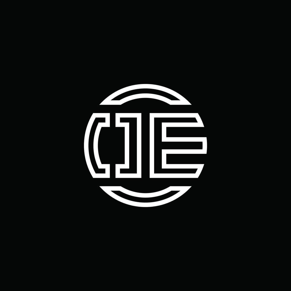 oe-Logo-Monogramm mit negativem Raumkreis abgerundete Designvorlage vektor