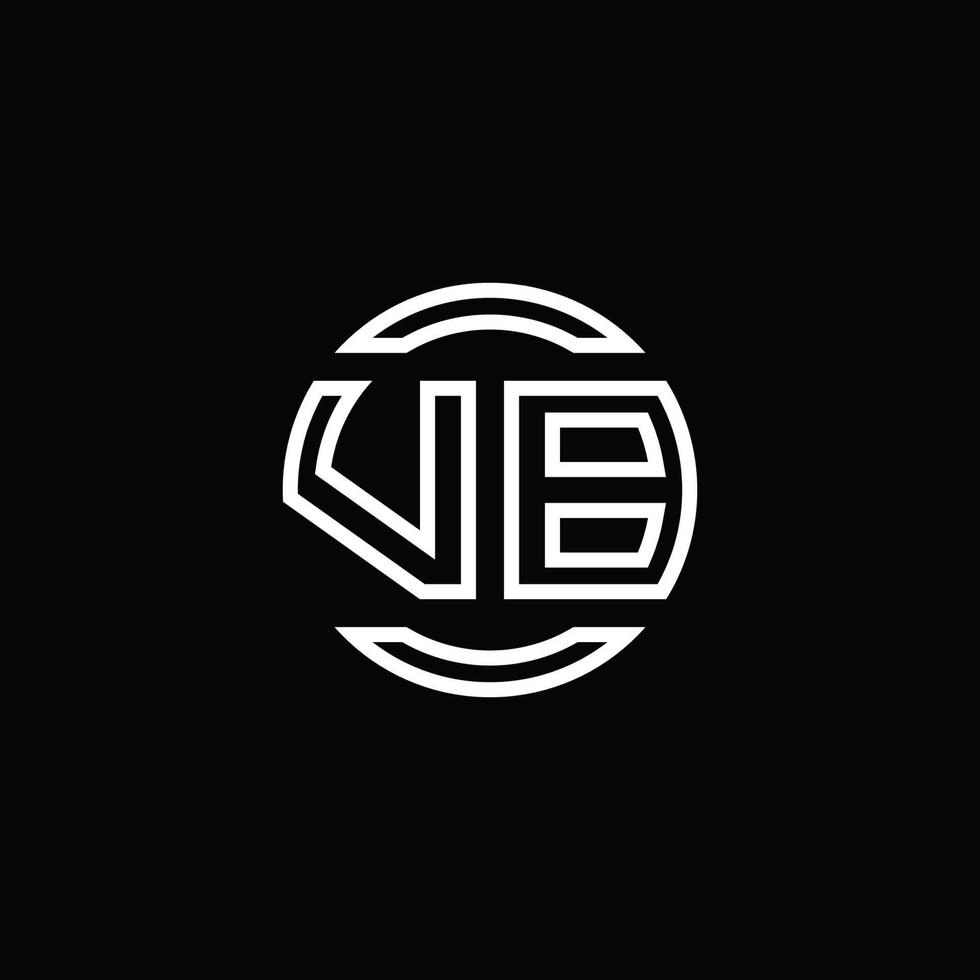 Vb-Logo-Monogramm mit negativem Raumkreis abgerundete Designvorlage vektor