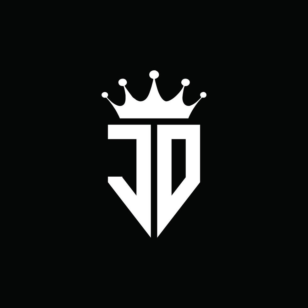 jd logotyp monogram emblem stil med krona form designmall vektor