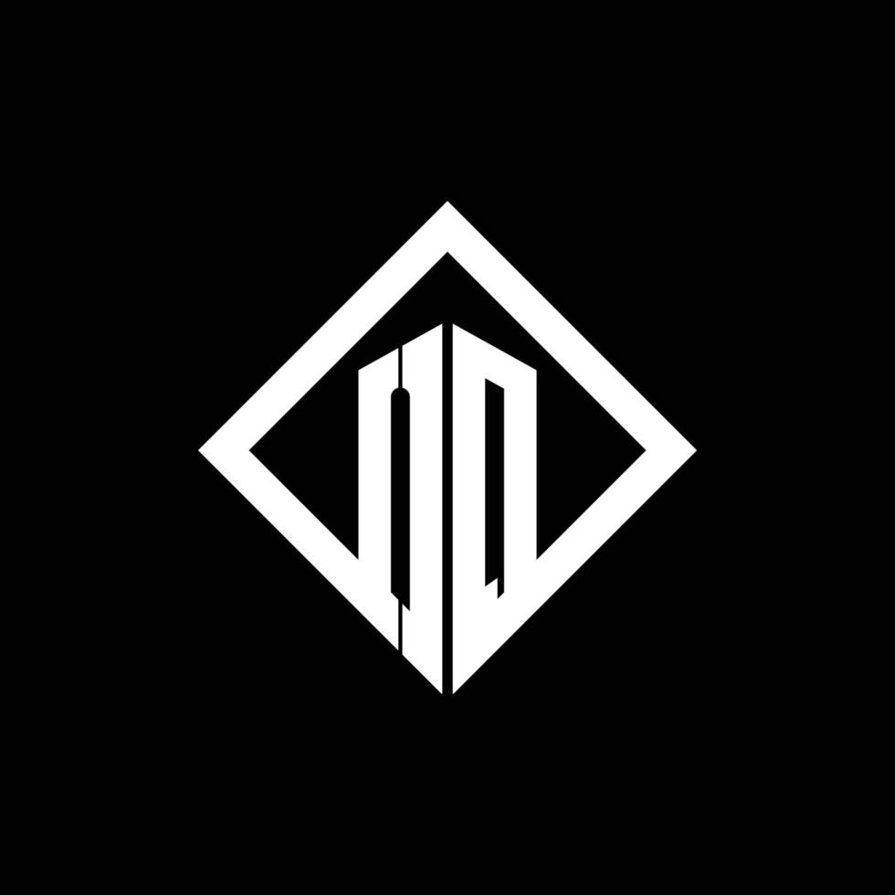 oq-Logo-Monogramm mit quadratischer Designvorlage im Rotationsstil vektor