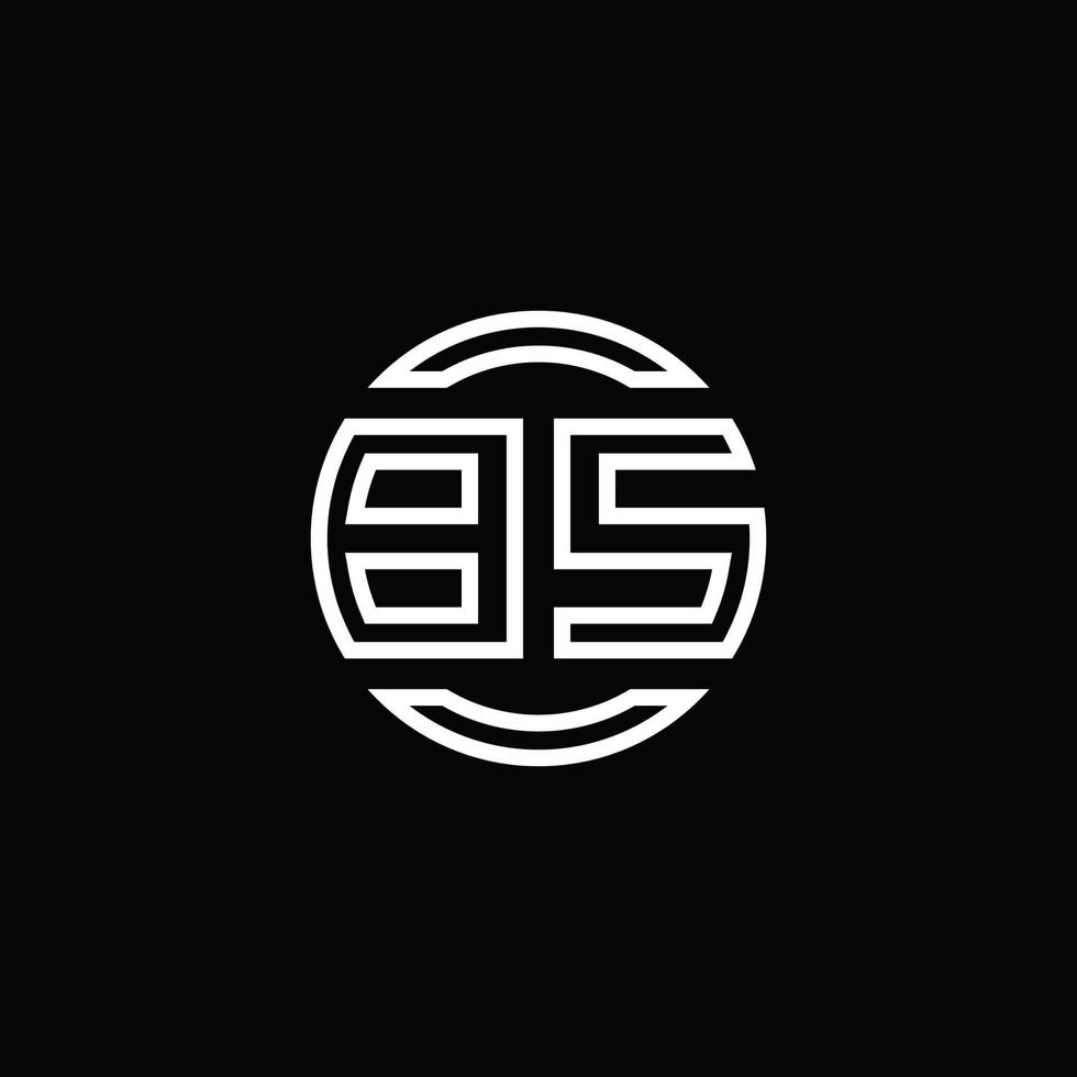 bs-Logo-Monogramm mit negativem Raumkreis abgerundete Designvorlage vektor