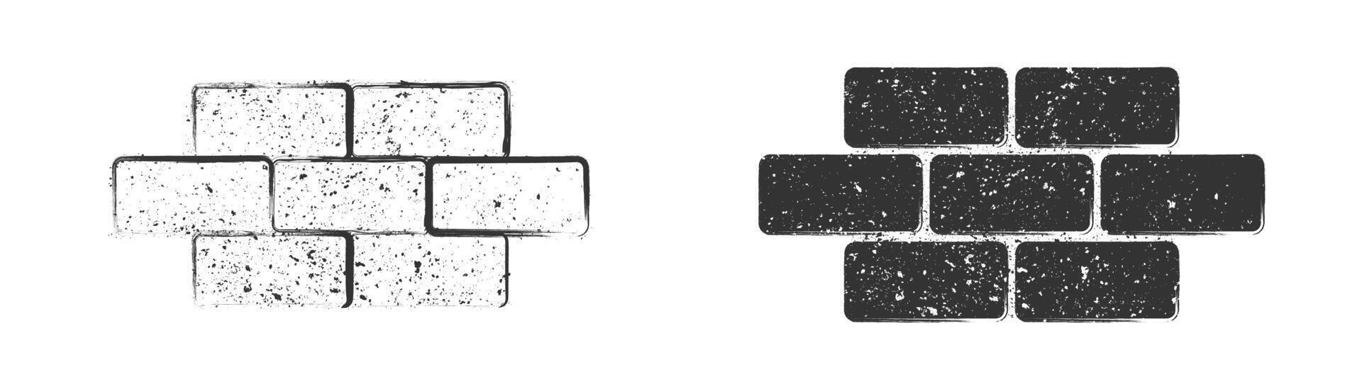 Ziegel Symbol mit Grunge Textur. Vektor Illustration.