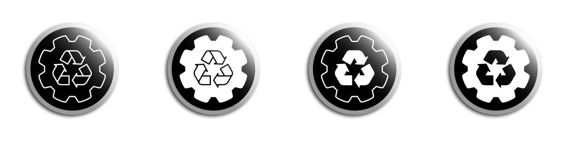 redskap ikon med återvinning symbol inuti. vektor illustration.