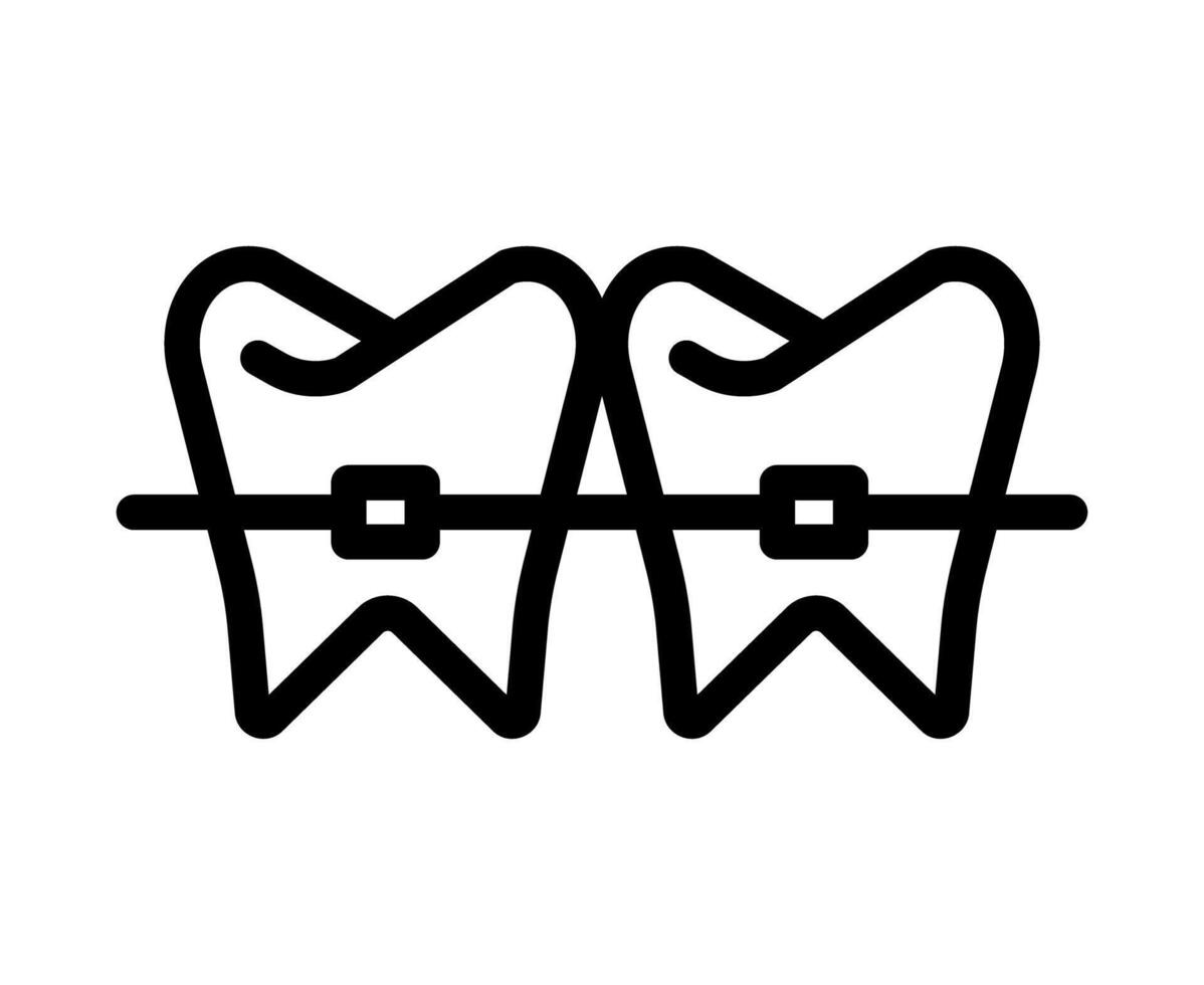 enkel tandställning tänder ikon. vektor. vektor