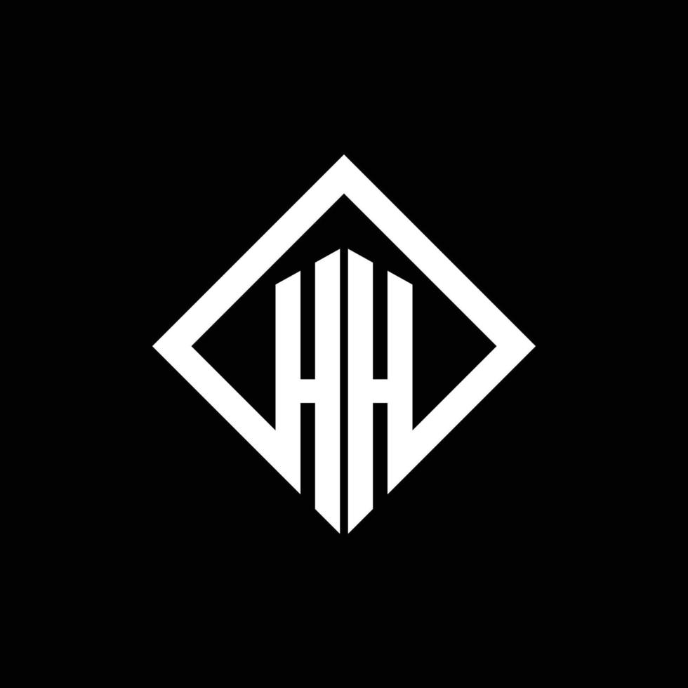 hh logotyp monogram med fyrkantig roterande stil designmall vektor