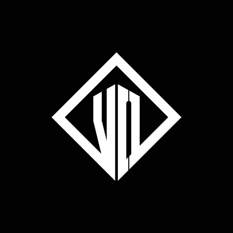 vo-Logo-Monogramm mit quadratischer Designvorlage im Rotationsstil vektor