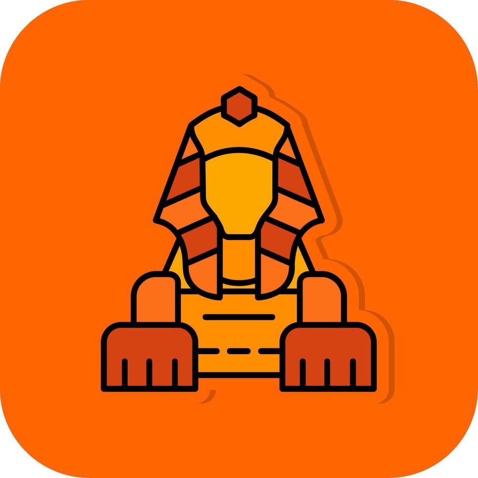 sfinx fylld orange bakgrund ikon vektor