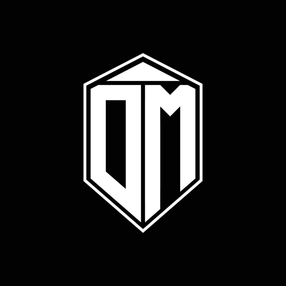 dm logotyp monogram med emblem form kombination tringle på översta designmall vektor