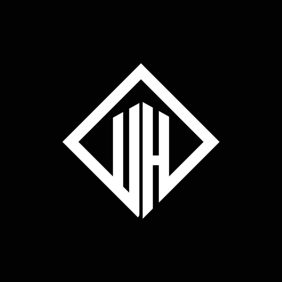 uh logotyp monogram med fyrkantig roterande stil designmall vektor