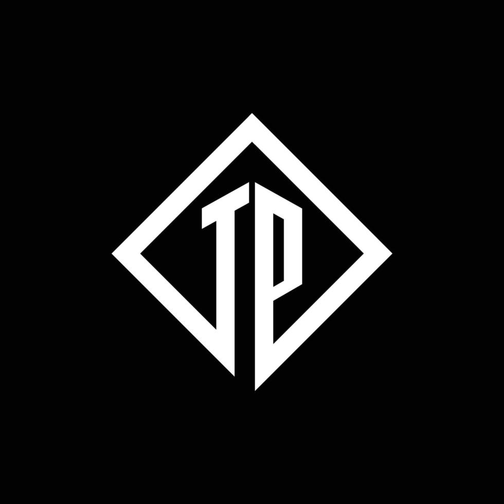 tp-Logo-Monogramm mit quadratischer Designvorlage im Rotationsstil vektor